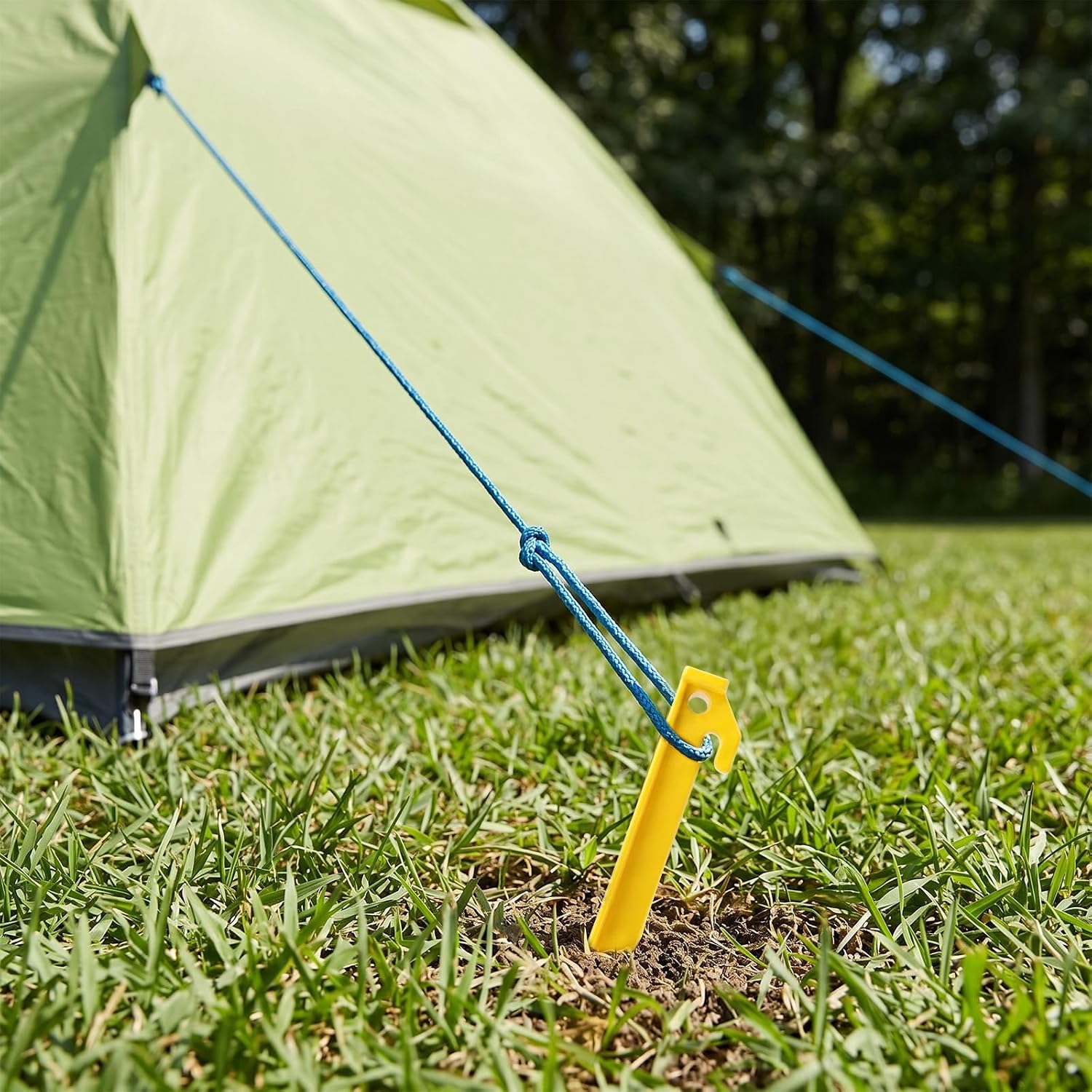 80 Pcs 9 Inch Plastic Tent Stakes Heavy Duty, Yellow PP Tent Pegs for Camping, Canopy, Awning, Beach, Garden, Lawn, and Outdoor Use - Reusable, Rust-Proof, and Easy to Store - Image 6