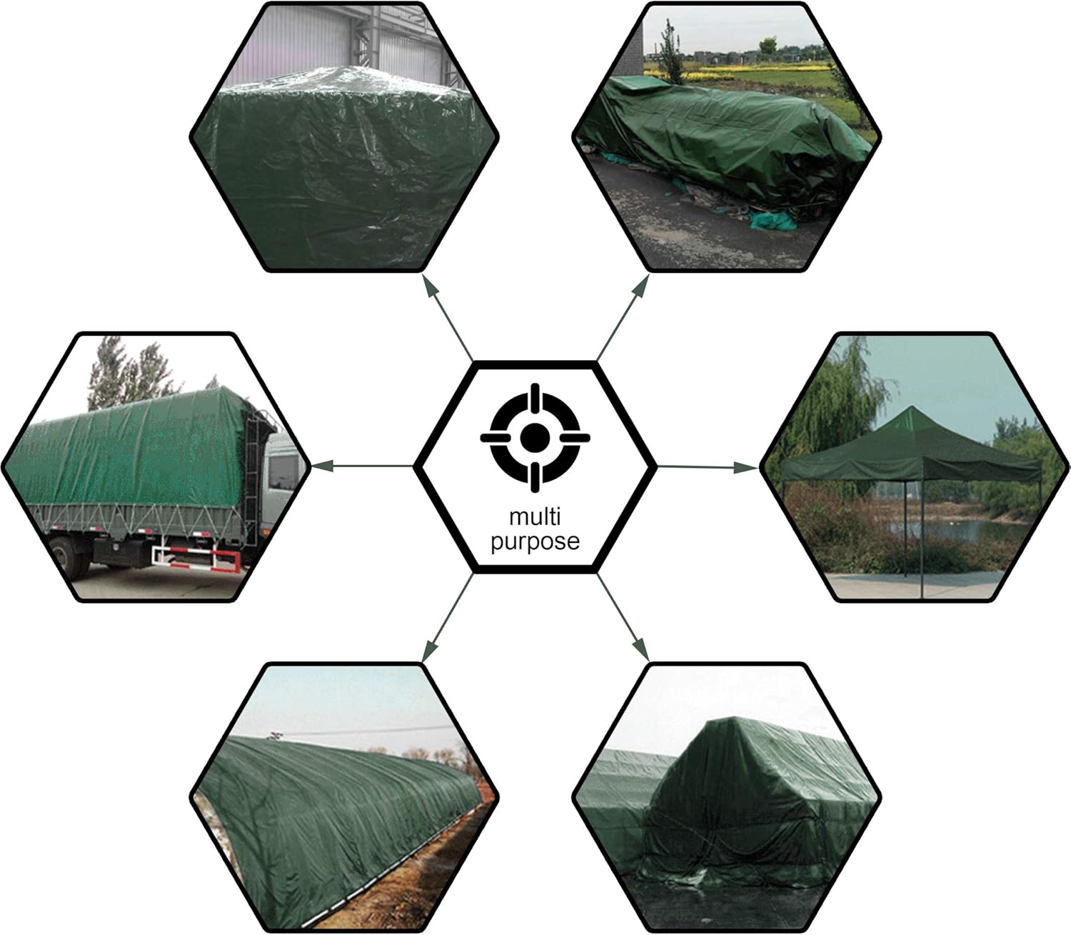 CARTMAN Finished Size 18x24 Feet Waterproof Green Tarp 8 Mil Thick, Multipurpose Protective Cover for Emergency Rain Shelter Camping Tarpaulin - Image 2
