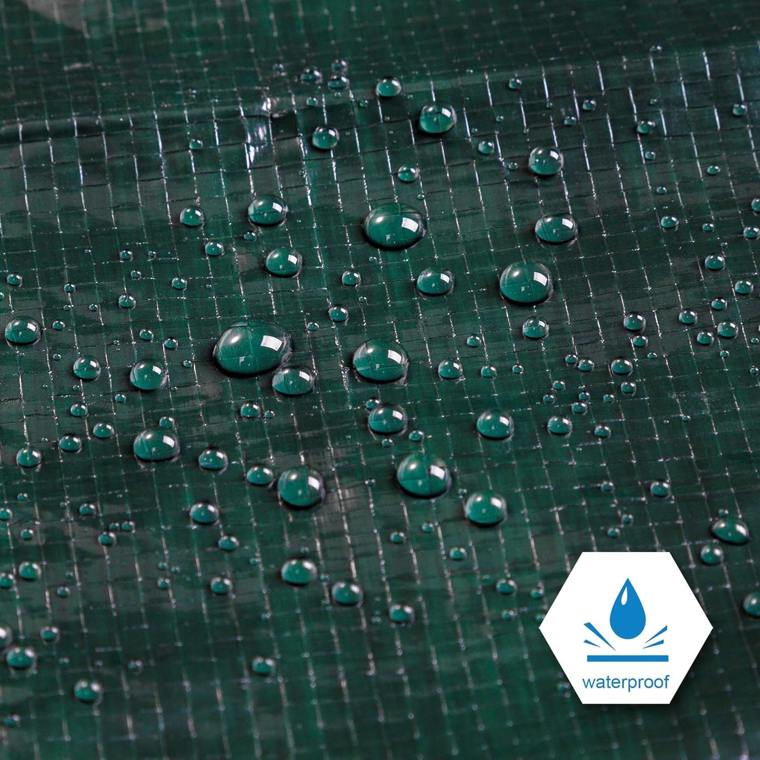 CARTMAN Finished Size 18x24 Feet Waterproof Green Tarp 8 Mil Thick, Multipurpose Protective Cover for Emergency Rain Shelter Camping Tarpaulin - Image 3